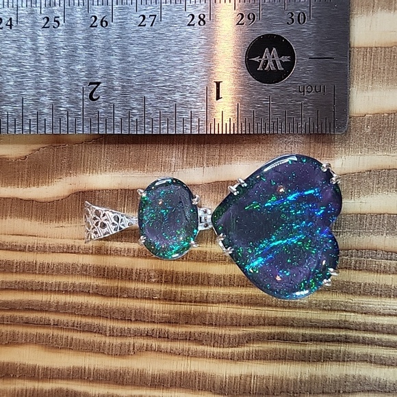 Triplet Opal Heart Pendant  - NWOT - Picture 5 of 8